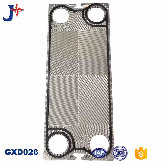 SS304/ SS316L/ Titanium Tranter Gx26 Plate Gasket Heat Exchanger Plate Factory Price for Pool/Cooling Tower